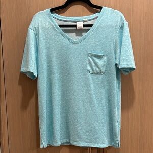 Croft & Barrow Light Blue V-Neck Tee with Pocket